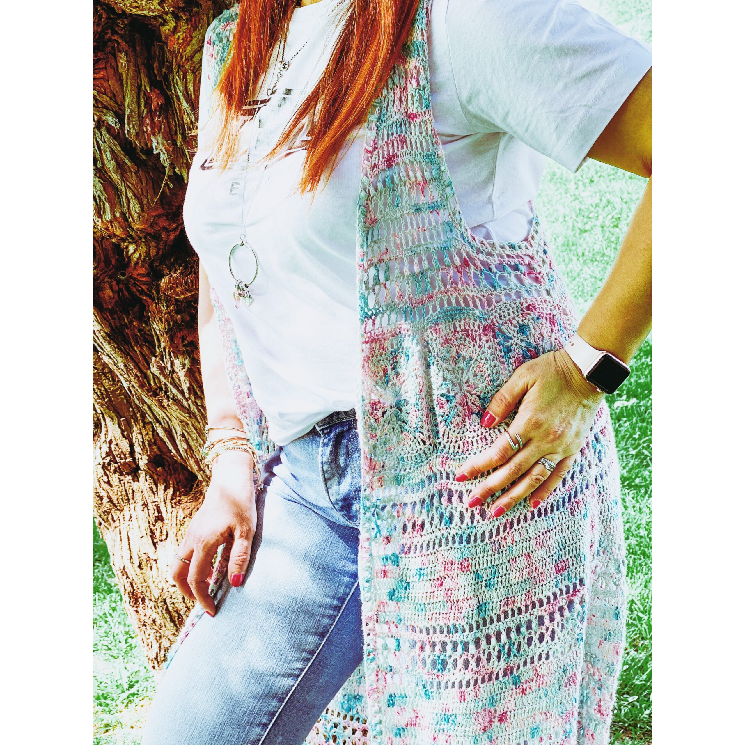 Chaleco Mariposi de crochet en lino, prenda ligera y accesible, patrón gratuito en PDF