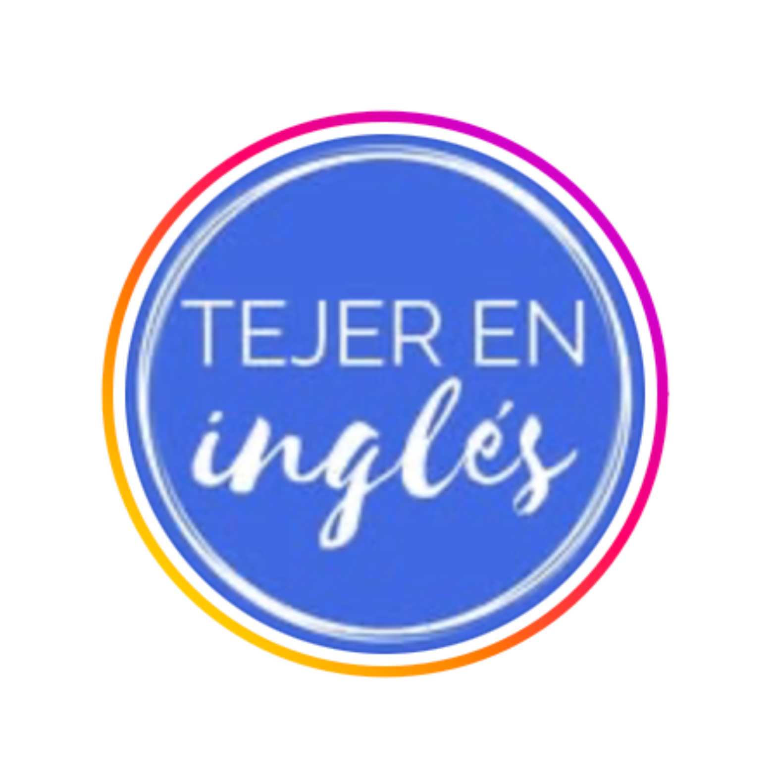 Logo circular de Tejer en Inglés