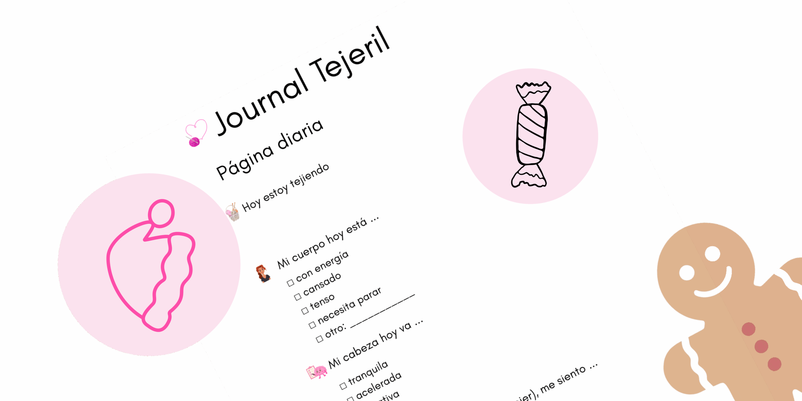 banner composición de una hoja del journal con stickers